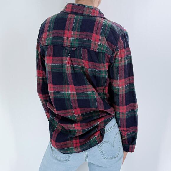 American Eagle Plaid Boyfriend Fit Flannel Shirt Size Small - Picture 4 of 4